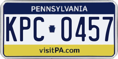 PA license plate KPC0457