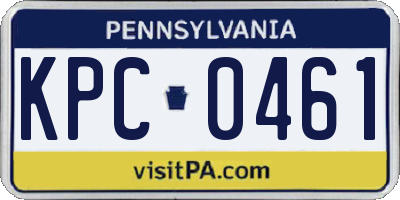 PA license plate KPC0461