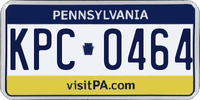 PA license plate KPC0464
