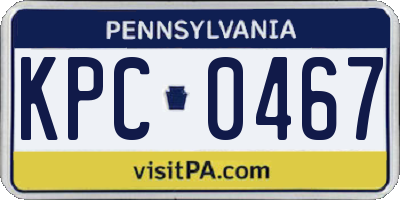 PA license plate KPC0467