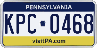 PA license plate KPC0468