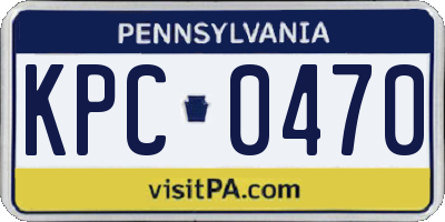 PA license plate KPC0470