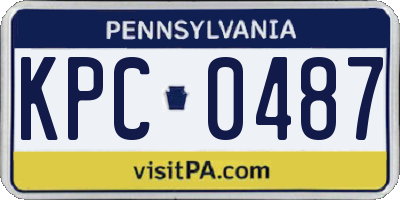 PA license plate KPC0487