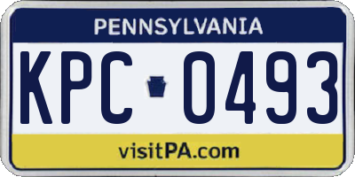 PA license plate KPC0493