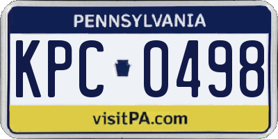 PA license plate KPC0498