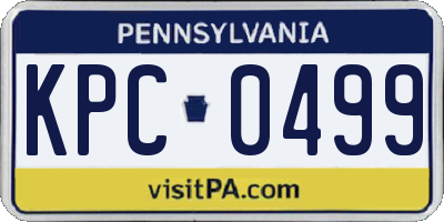 PA license plate KPC0499