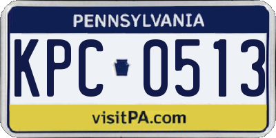 PA license plate KPC0513