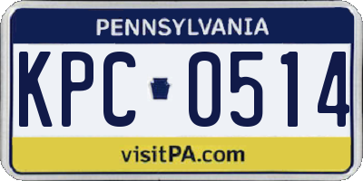 PA license plate KPC0514
