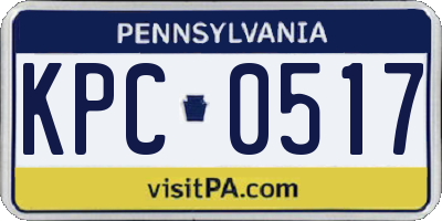 PA license plate KPC0517