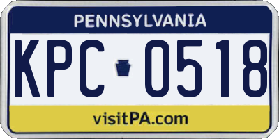 PA license plate KPC0518