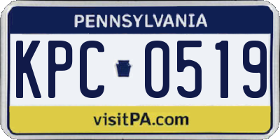 PA license plate KPC0519