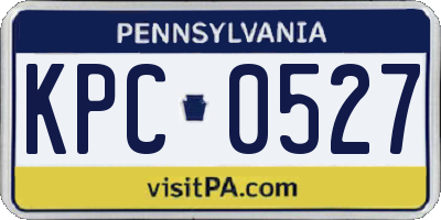 PA license plate KPC0527