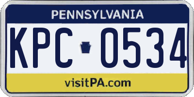 PA license plate KPC0534