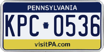 PA license plate KPC0536