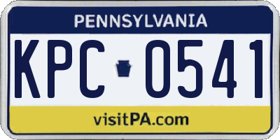 PA license plate KPC0541