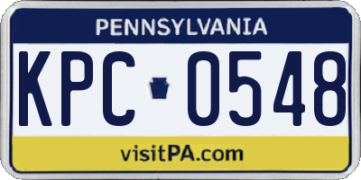PA license plate KPC0548