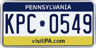 PA license plate KPC0549