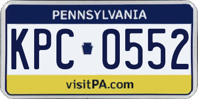 PA license plate KPC0552