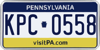 PA license plate KPC0558