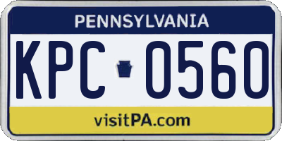 PA license plate KPC0560