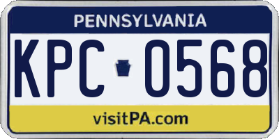 PA license plate KPC0568
