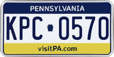PA license plate KPC0570