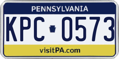 PA license plate KPC0573