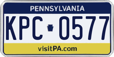 PA license plate KPC0577