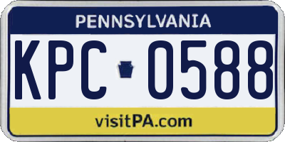 PA license plate KPC0588