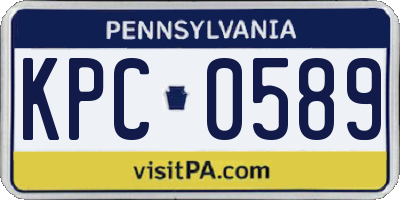 PA license plate KPC0589