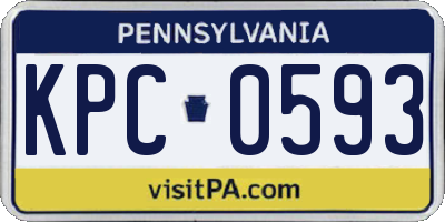 PA license plate KPC0593