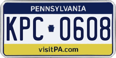 PA license plate KPC0608