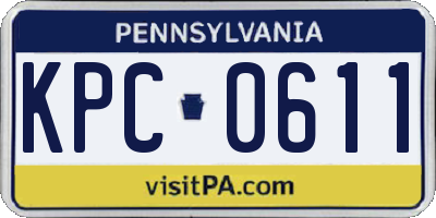 PA license plate KPC0611
