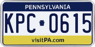 PA license plate KPC0615