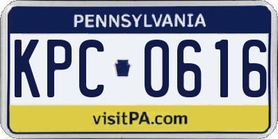 PA license plate KPC0616