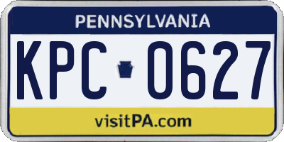PA license plate KPC0627