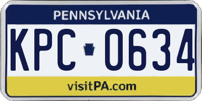 PA license plate KPC0634