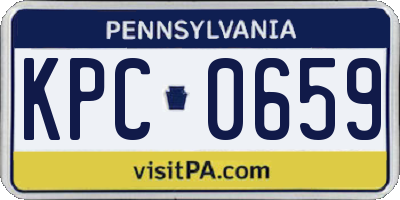 PA license plate KPC0659