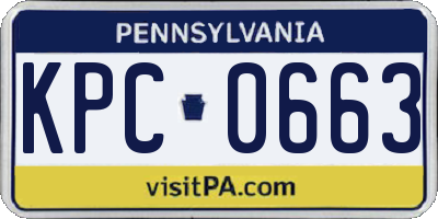 PA license plate KPC0663