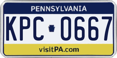 PA license plate KPC0667