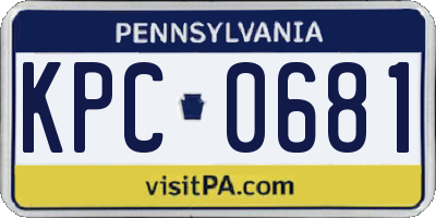 PA license plate KPC0681