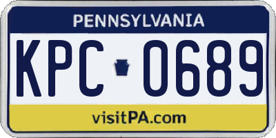 PA license plate KPC0689