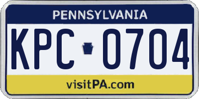 PA license plate KPC0704