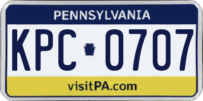 PA license plate KPC0707