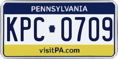 PA license plate KPC0709