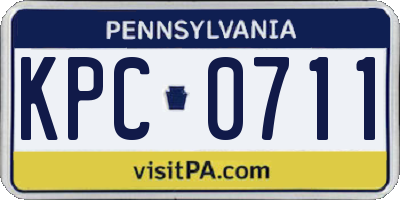 PA license plate KPC0711