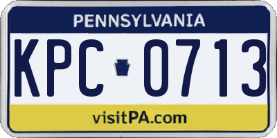 PA license plate KPC0713