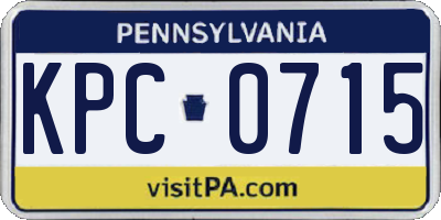 PA license plate KPC0715