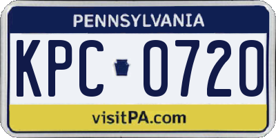 PA license plate KPC0720