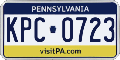 PA license plate KPC0723